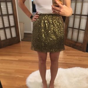 J crew gold sequin skirt